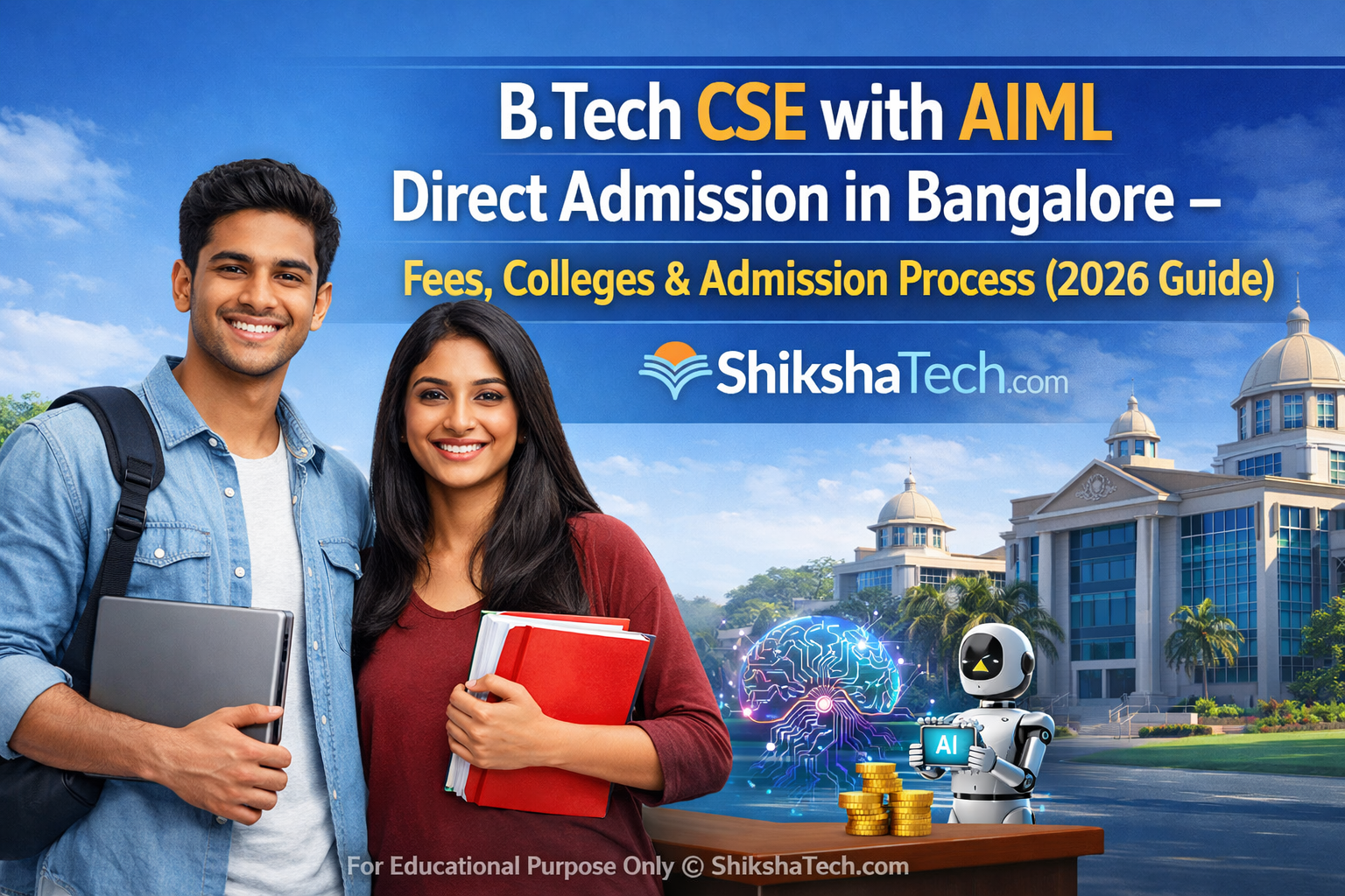 B.Tech CSE with AIML Direct Admission in Bangalore – Fees, Colleges & Admission Process (2026 Guide)