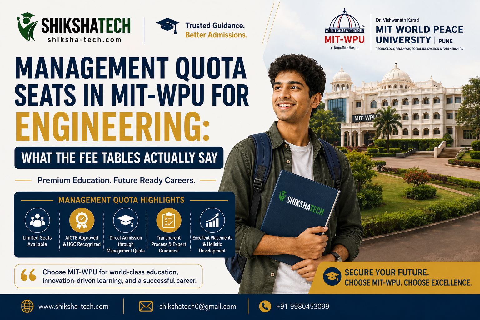 Management Quota Seats in MIT-WPU for Engineering: What the Fee Tables Actually Say