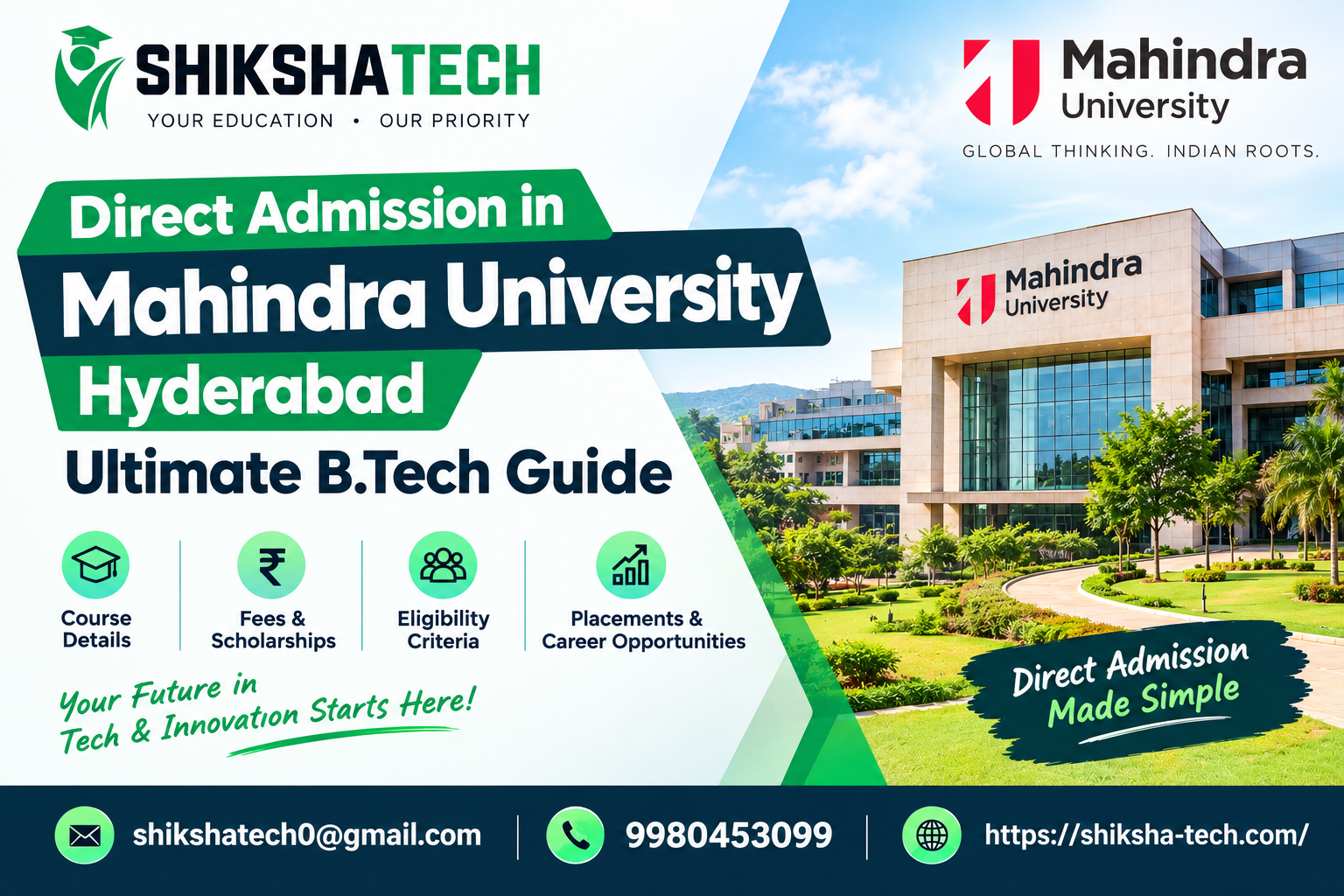 Direct Admission in Mahindra University Hyderabad 2027: Ultimate B.Tech Guide